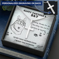 Dog Dad 4 Customize Engraved Cross Necklace