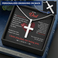 Father's Day Customize Cross Necklace  Personalised Gift For Dad  Best Father's Day Gift Customize Engraved Cross Necklace