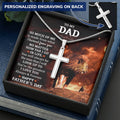 Father's Day Gift From Son Or Daughter - Cross Necklace With Keepsake Message Card Customize Engraved Cross Necklace