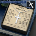 For Husband - The Start And Finish - Cross Customize Engraved Cross Necklace