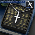 Gift For Husband - Life - Cross 1 Customize Engraved Cross Necklace