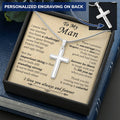 For Your Man - Still Crazy About Each Other - Cross Customize Engraved Cross Necklace