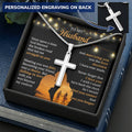 For Husband - The Best Decision - Cross Customize Engraved Cross Necklace