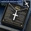 For Your Man - Always Keep Falling In Love - Cross Customize Engraved Cross Necklace