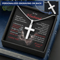 Gift For Husband - Grow Old With You - Cross Customize Engraved Cross Necklace