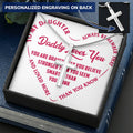 Birthday Gift - Gift For Daughter - Heart Jewelry - To My Daughter - Birthday Present - Customize Engraved Cross Necklace