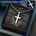 For Your Man - Grow Old With You - Cross Customize Engraved Cross Necklace