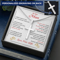 For Your Man - Can't Live Without You - Cross Customize Engraved Cross Necklace