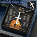 For Your Man - Love You Deeply - Cross Customize Engraved Cross Necklace