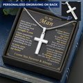 For Your Man - Best Versions - Cross Customize Engraved Cross Necklace