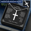 Bonus Dad Message Card 1 Customize Engraved Cross Necklace