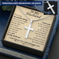 For Husband - You Being With Me - Cross Customize Engraved Cross Necklace