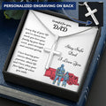 Cross Necklace Gift - Stay Safe Dad - Trucker Dad Customize Engraved Cross Necklace
