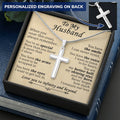 For Husband - Shining Star - Cross Customize Engraved Cross Necklace