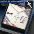 Gift For Dad  Customize Cross Necklace  Father Daughter  To My Dad Customize Engraved Cross Necklace