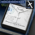 Christian Sister  Customize Cross Customize Engraved Cross Necklace