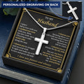 For Husband - My Today - Cross Customize Engraved Cross Necklace