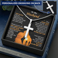 For Husband - Little Things - Cross Customize Engraved Cross Necklace