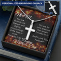Gift For Christian Mom- Customize Cross Necklace Customize Engraved Cross Necklace