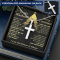 Gift For Husband - Joy - Cross Customize Engraved Cross Necklace