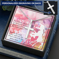 Christian Cross Necklace Personalize Cross Silver Necklace Scripture Verse Customize Engraved Cross Necklace
