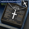For Your Man - Love Made Us Forever Together - Cross Customize Engraved Cross Necklace