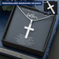Cross Necklace Gift For Son In Loving Memory Father Customize Engraved Cross Necklace