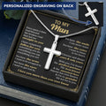 For Your Man - Lost In Your Eyes - Cross Customize Engraved Cross Necklace