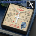 For Your Man - All Of Me - Cross Customize Engraved Cross Necklace