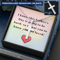 Engraving Cross Necklace For Friend Lost Father Customize Engraved Cross Necklace