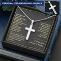 For Husbandwifeyour Manyour Woman - Prepared To Be Your Last - Cross Customize Engraved Cross Necklace