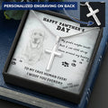 Dog Dad 6 Customize Engraved Cross Necklace