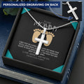 Gift To My Mommy I May Just Be A Bump But I Love You More Than You Ever Know Customize Engraved Cross Necklace