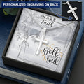 Dad To Son Gifts - It Is Well With My Soul Customize Engraved Cross Necklace