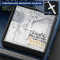 Dad To Son Gifts - A Cord Of Three Strands Is Not Easily Broken Customize Engraved Cross Necklace