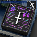 For Mom - So Grateful God Chose You - Cross Customize Engraved Cross Necklace