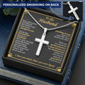 For Husband - The Broken Road - Cross Customize Engraved Cross Necklace