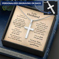 For Husband - I Have A Lovely Husband - Cross Customize Engraved Cross Necklace