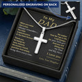 For Dad - Special Piece Of My Heart - Cross Customize Engraved Cross Necklace