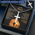 For Your Man - Always Loving Me - Cross Customize Engraved Cross Necklace