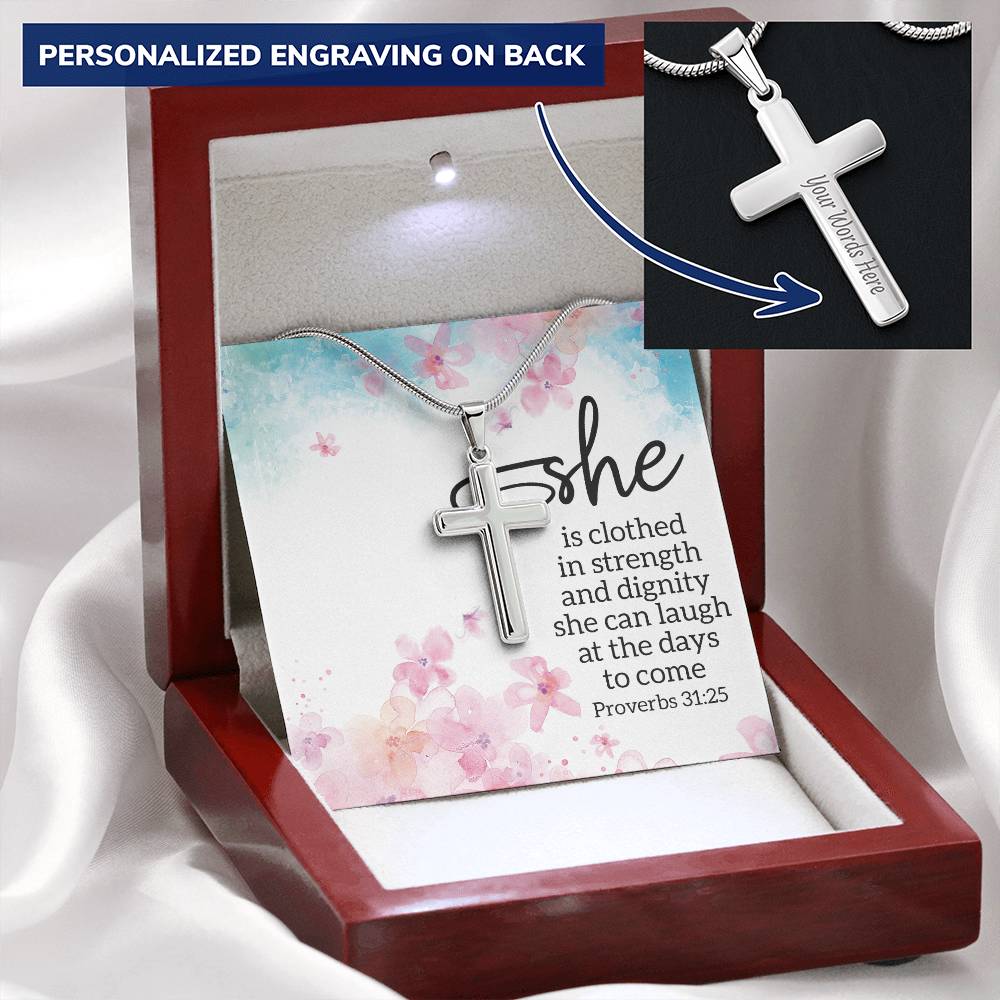 Future Mother In Law To Be  Message Card Jewelry For Christmas Birthday Mother's Day Customize Engraved Cross Necklace