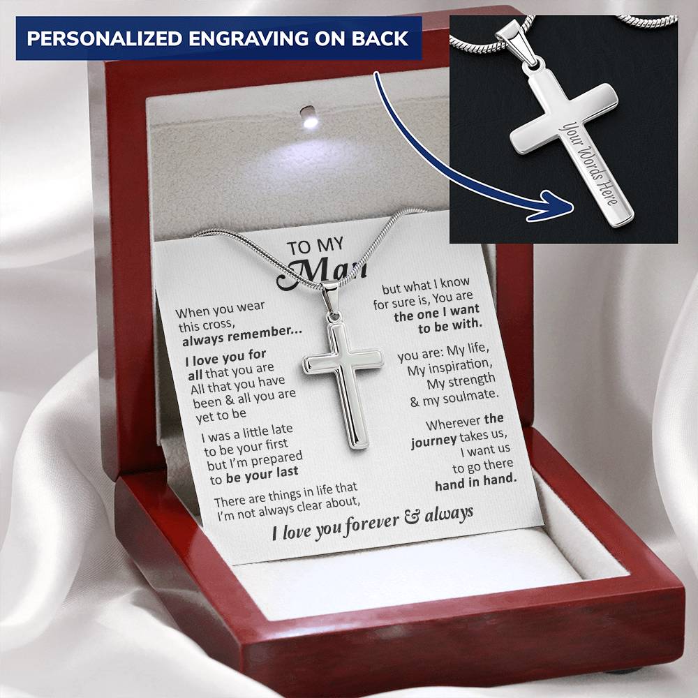 For Your Man - I Know 2 - Cross Customize Engraved Cross Necklace