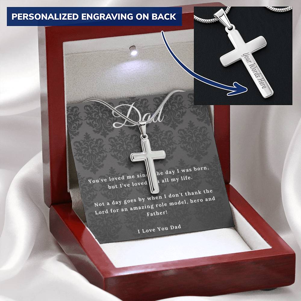 Father’S Day Cross Pendant Gift For Dad Father’S Day Gift Father’S Day Father's Day Necklace Father's Day Jewellery Customize Engraved Cross Necklace