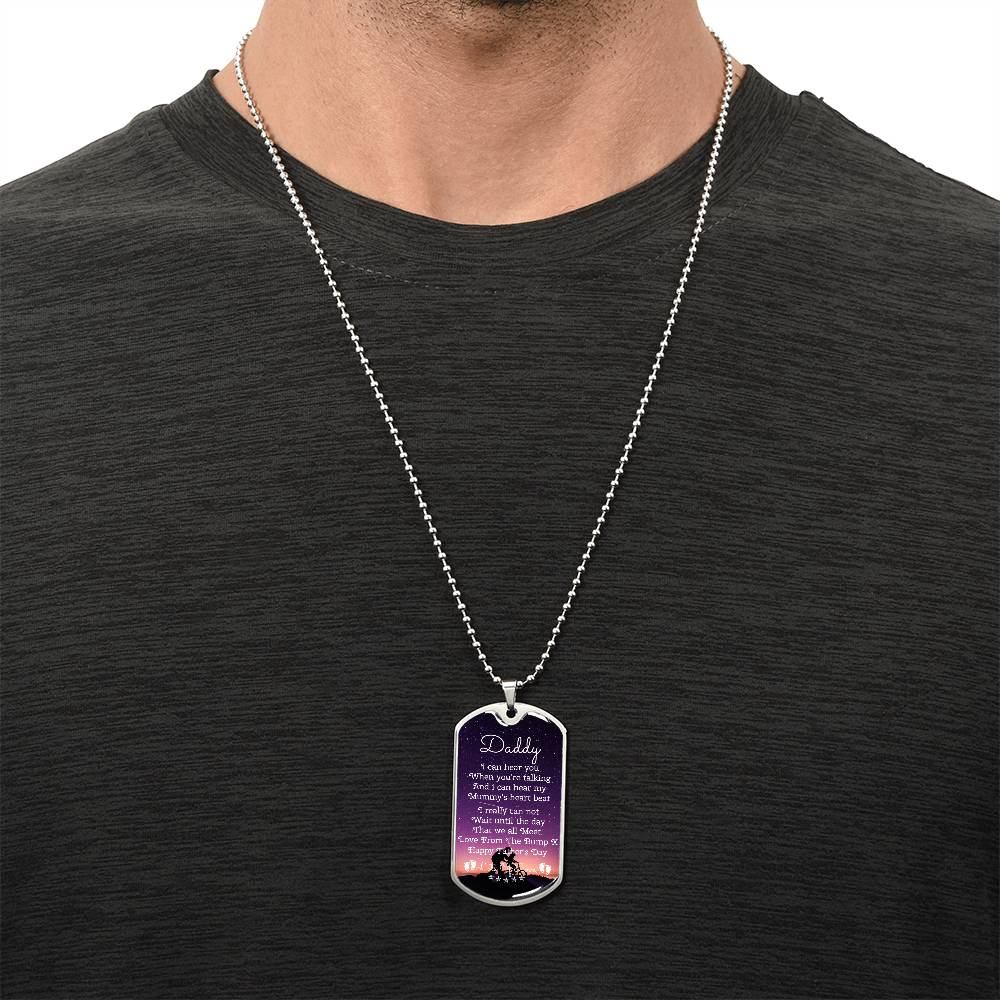 Daddy Happy First Father's Day - Army Tag Necklace, Dog Tag Necklace