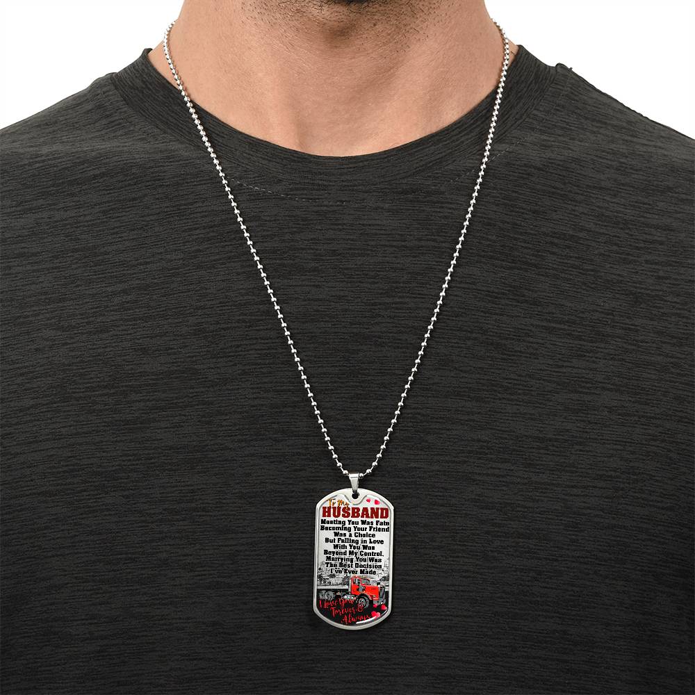 Dog Tag Necklace Gift - Driver Profession - Driver Husband Gift - Gift From Wife - Driver's Wife - Driver Jobs - Army Tag Necklace, Dog Tag Necklace