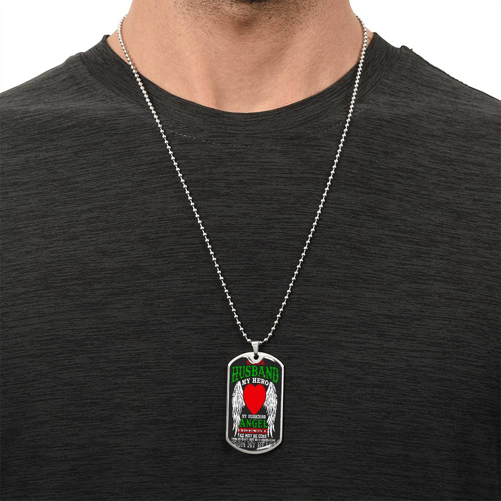 My Husband My Hero - Army Tag Necklace, Dog Tag Necklace