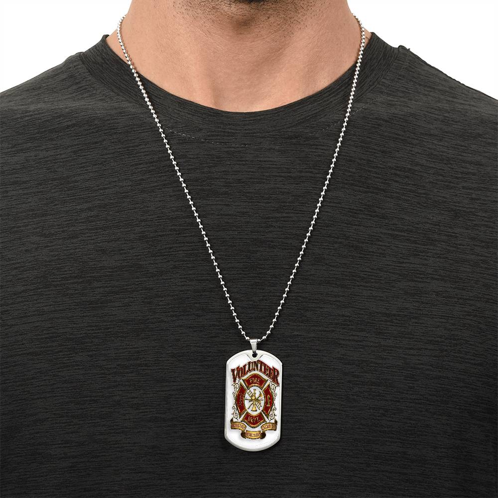 Best Gift For Firefighter - Army Tag Necklace, Dog Tag Necklace
