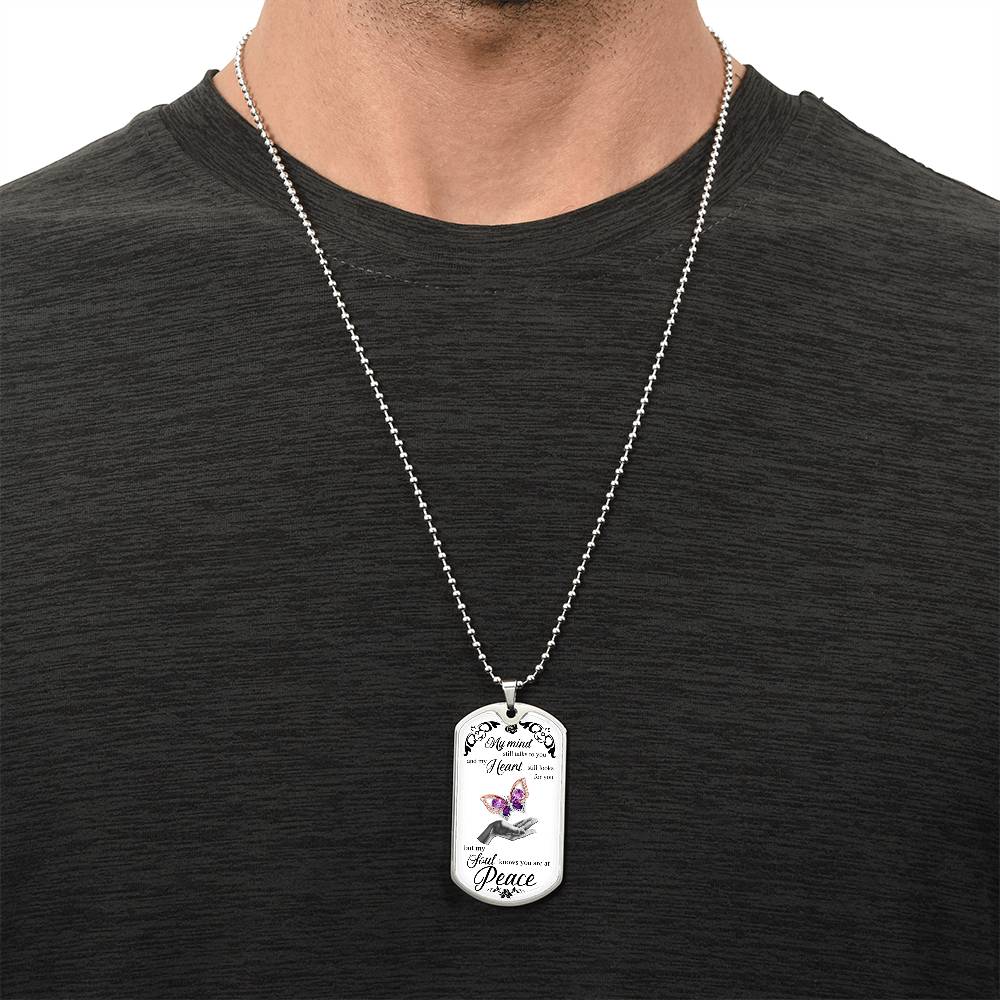 Custom Stainless Steel Necklace With Butterfly - Women Personalized Necklace - Best Gift For Girlfriend - Army Tag Necklace, Dog Tag Necklace