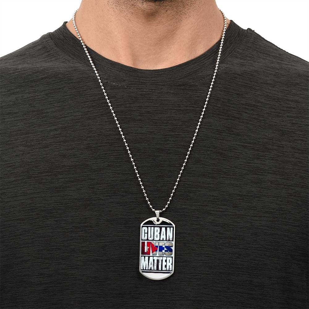 Cuban Lives Matter - Army Tag Necklace, Dog Tag Necklace