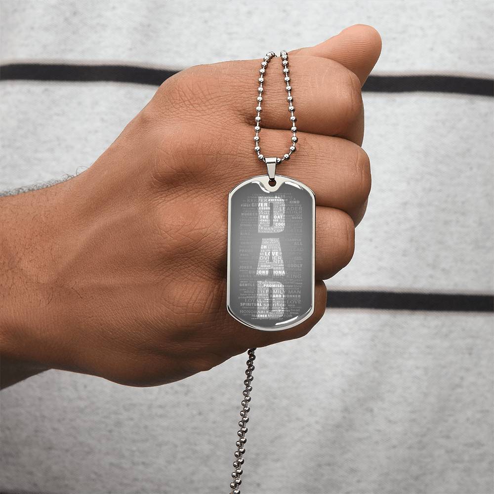 Dad Dog Tag - Army Tag Necklace, Dog Tag Necklace